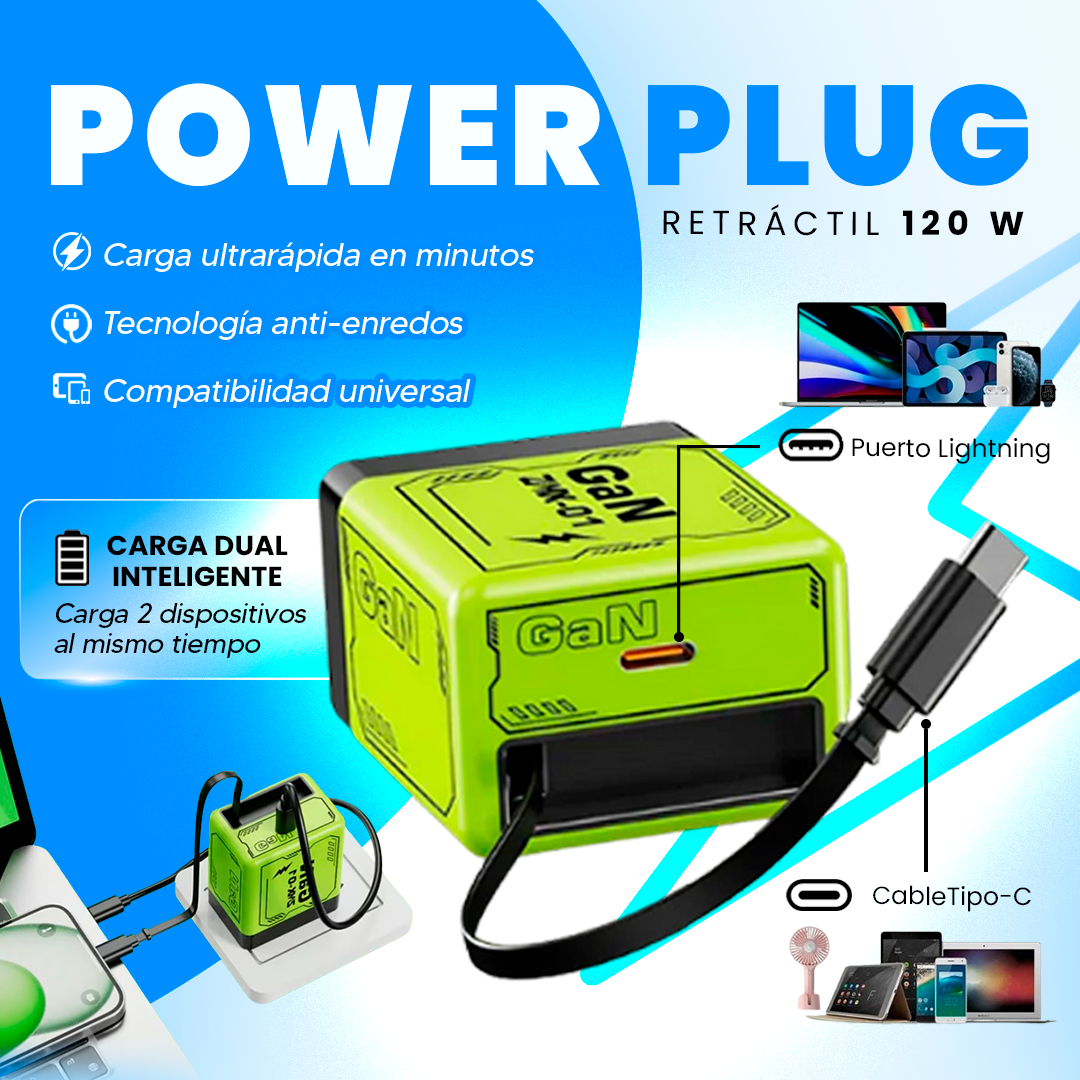 POWERPLUG™ – El cargador retráctil que reemplaza todos tus cables