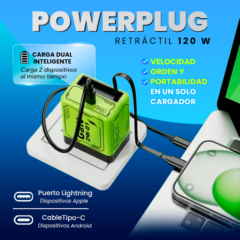 POWERPLUG™ – El cargador retráctil que reemplaza todos tus cables